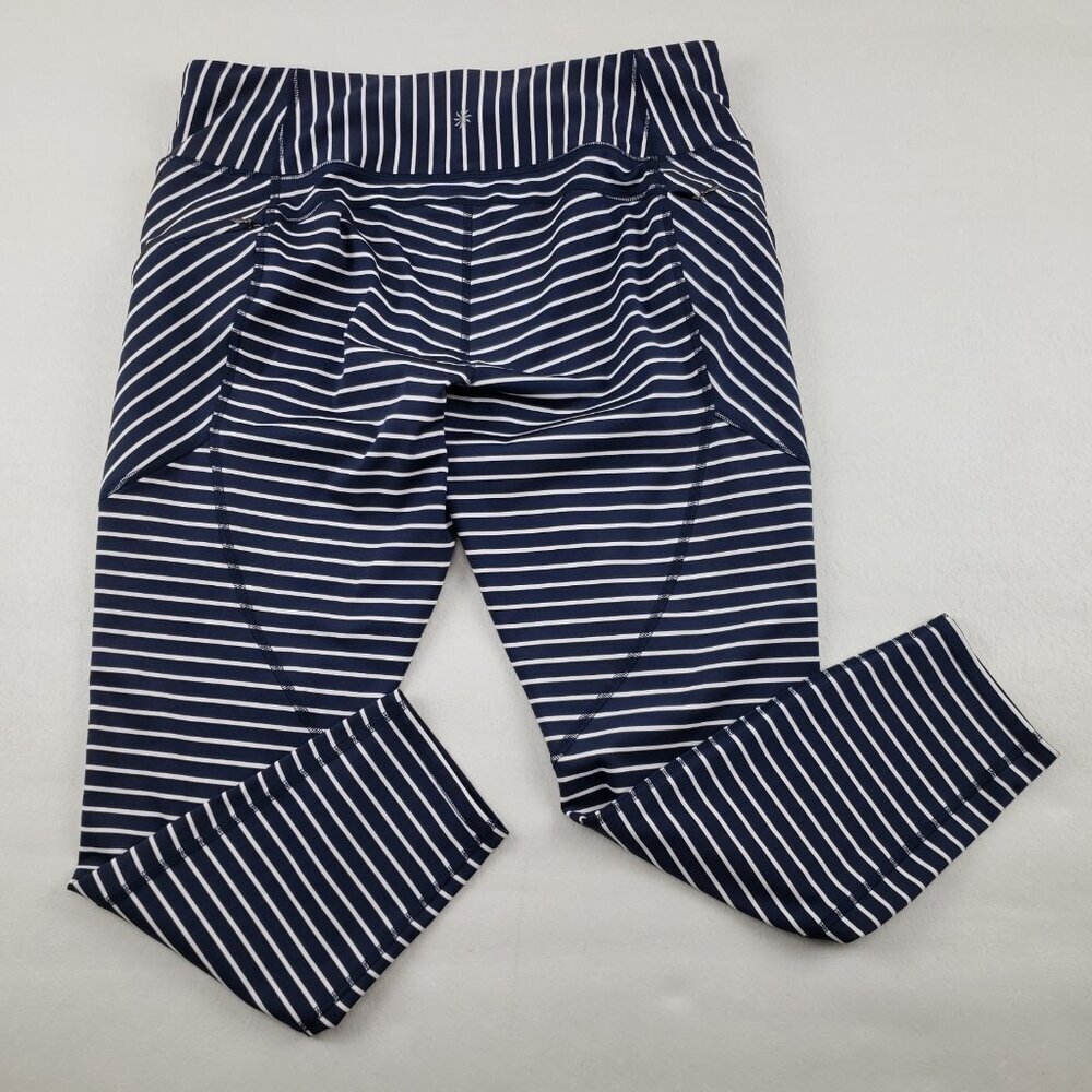 Athleta Contender 7/8 High Rise Legging Womens XL Blue Stripe 25" Stretch Tight - Picture 7 of 14
